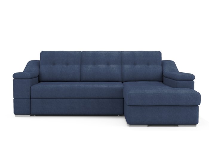 Угловой раскладной диван Liverpool правый синего цвета