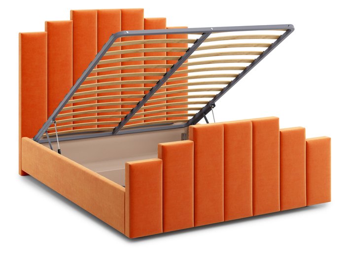 Кровать Velino 140х200 оранжевого цвета с подъемным механизмом - лучшие Кровати для спальни в INMYROOM