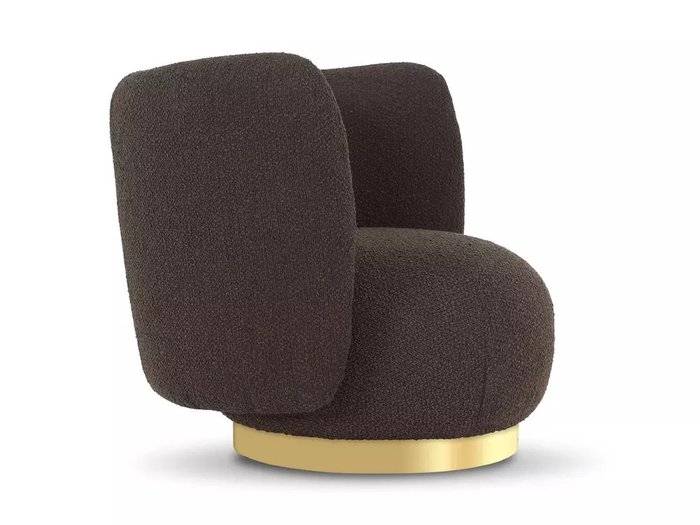 Кресло Lucca темно-коричневого цвета с золотым основанием - лучшие Интерьерные кресла в INMYROOM