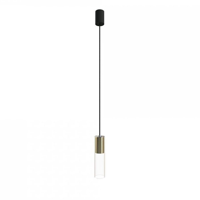 Подвесной светильник Cylinder черно-латунного цвета