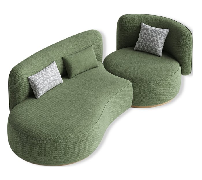 Модульный диван Coco зеленого цвета - купить Угловые диваны по цене 295400