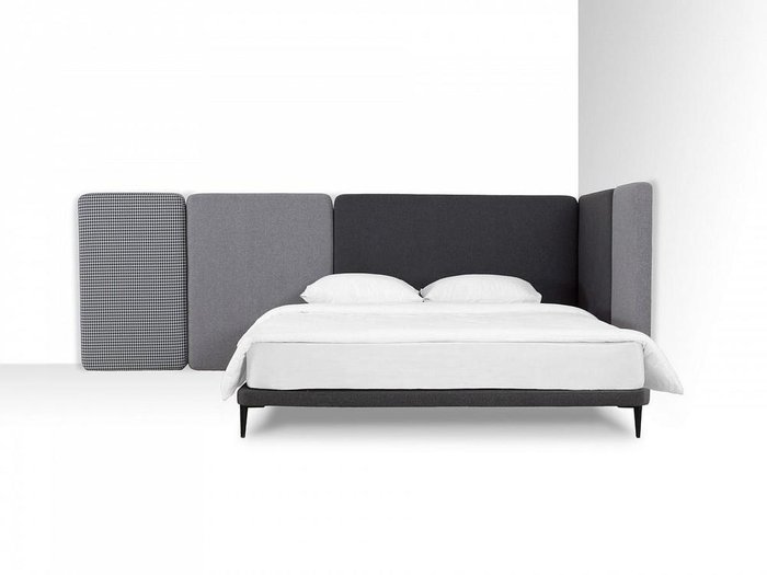Кровать Licata 160х200 композиция 7 серого цвета - купить Кровати для спальни по цене 89910.0