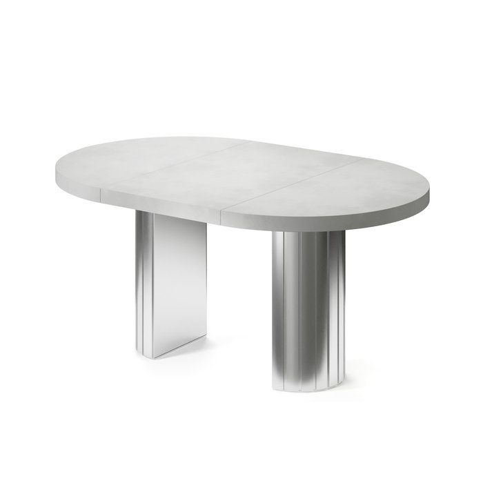 Обеденный стол раздвижной Турейс серебристо-белого цвета - купить Обеденные столы по цене 128285.0