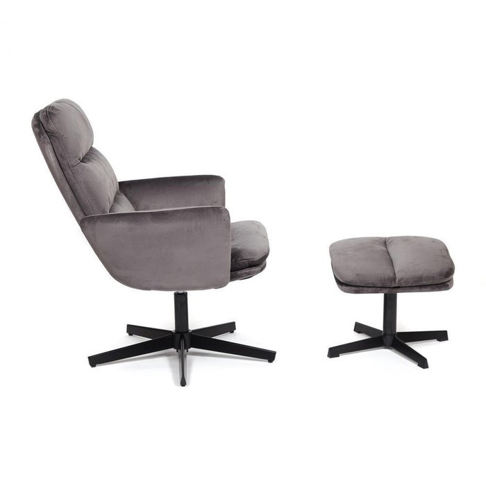 Кресло с банкеткой Alfred серого цвета - лучшие Интерьерные кресла в INMYROOM