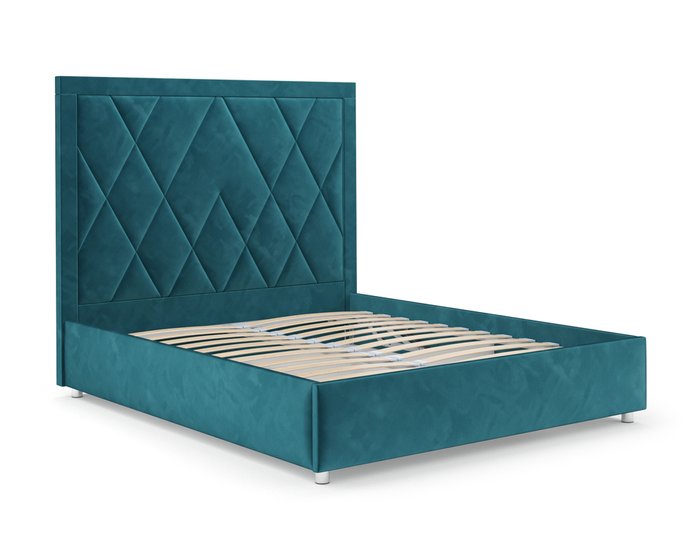 Кровать Треви 140х190 сине-зеленого цвета с подъемным механизмом (вельвет) - лучшие Кровати для спальни в INMYROOM