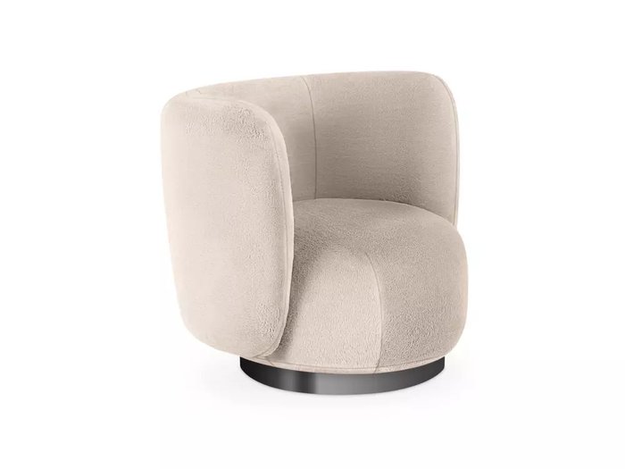 Кресло Lucca бежевого цвета с черным основанием 