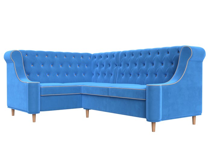 Угловой диван Бронкс голубого цвета левый угол - лучшие Угловые диваны в INMYROOM