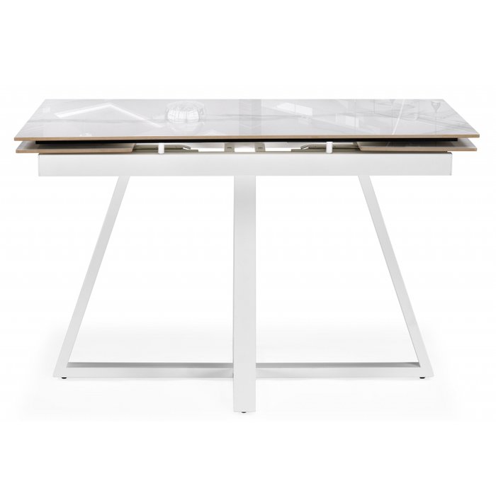 Раздвижной обеденный стол Силлем 120х80 белого цвета - купить Обеденные столы по цене 29990.0