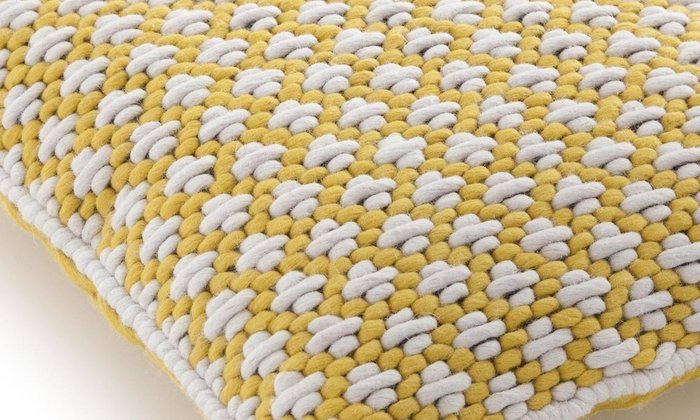 Подушка Yellow-yellow с ручной вышивкой - купить Декоративные подушки по цене 15990.0