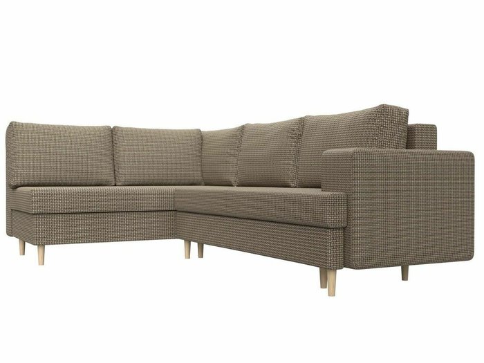 Угловой диван-кровать Сильвана бежево-коричневого цвета левый угол - лучшие Угловые диваны в INMYROOM
