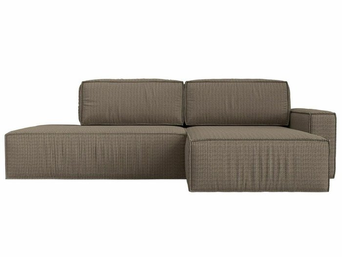 Угловой диван-кровать Прага модерн бежево-коричневого цвета правый угол - купить Угловые диваны по цене 78999.0