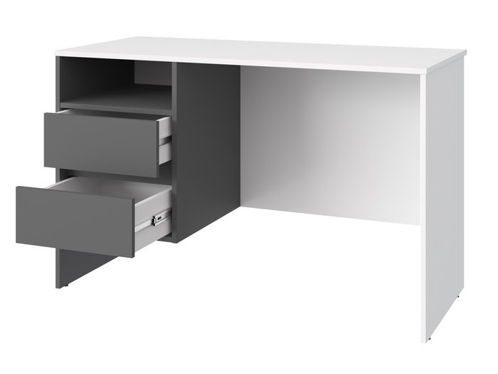 Письменный стол Оскар серо-белого цвета (левый) - купить Письменные столы по цене 11897.0