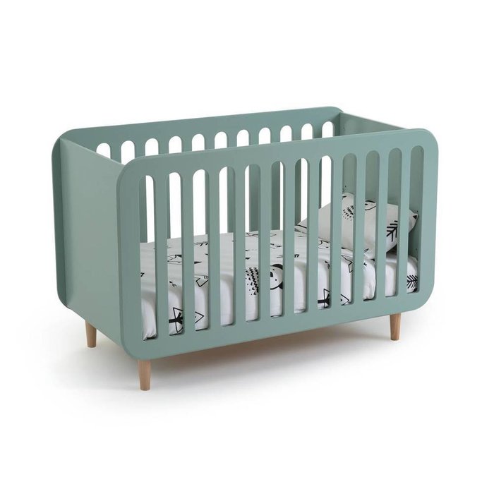 Кровать детская с регулируемой основой под матрас Jimi 60x120 зеленого цвета - лучшие Колыбели в INMYROOM