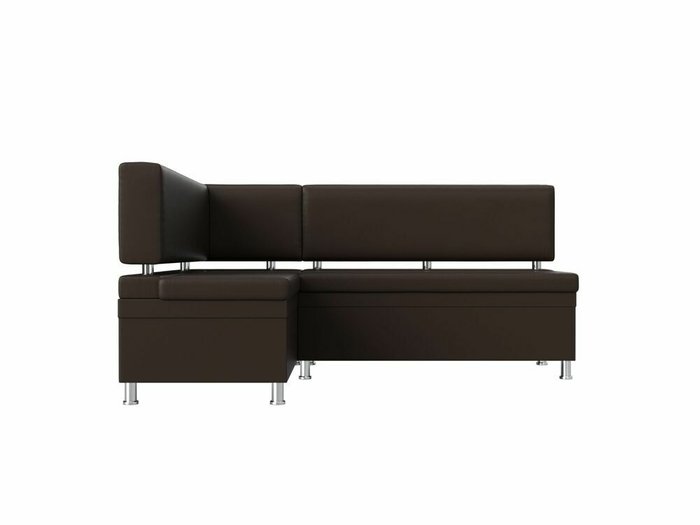 Угловой диван Стайл коричневого цвета (экокожа) левый угол - купить Угловые диваны по цене 33999.0