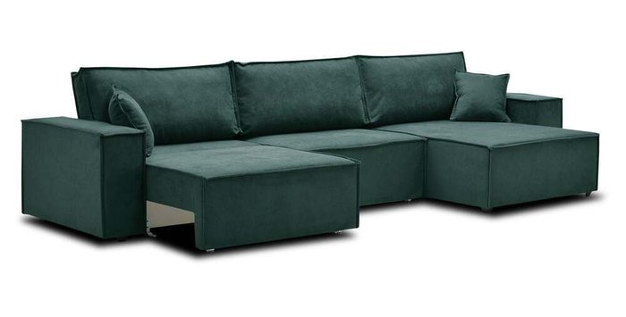 Угловой диван-кровать Фабио MAX зеленого цвета - купить Угловые диваны по цене 80400.0