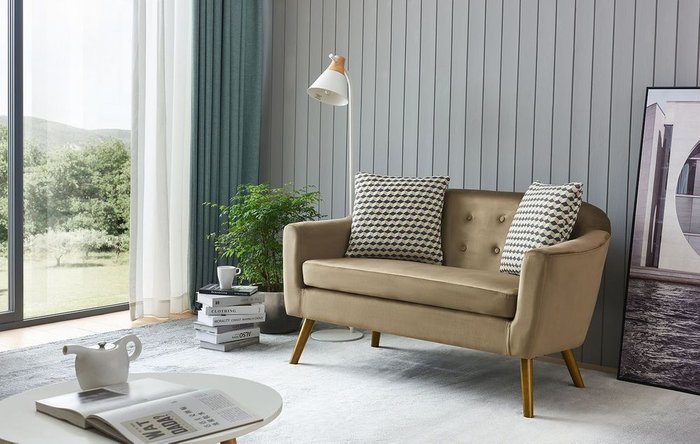 Прямой диван Florence M коричневого цвета - купить Прямые диваны по цене 25466.0