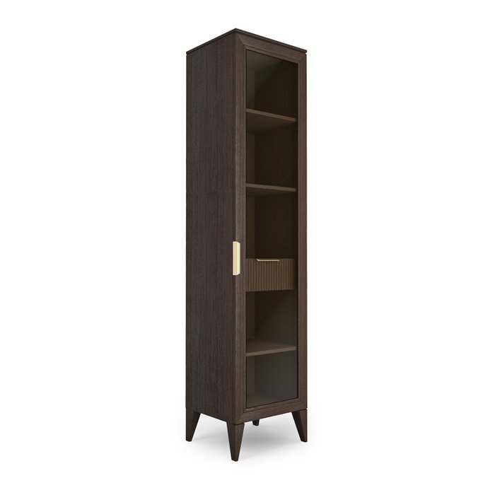 Книжный шкаф Линии темно-коричневого цвета правый - купить Книжные шкафы по цене 88000.0
