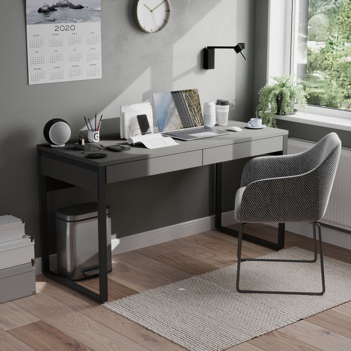 Письменный стол Кассия серого цвета - лучшие Письменные столы в INMYROOM