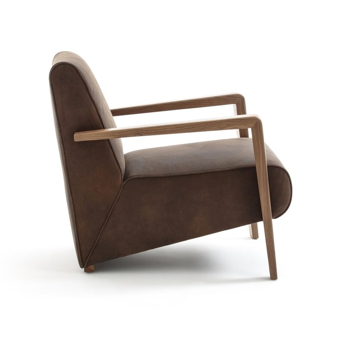 Кресло кожаное Sanami коричневого цвета - купить Интерьерные кресла по цене 99385.0