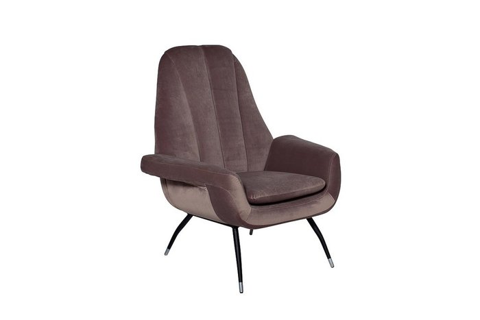 Кресло в обивке из велюра серо-розового цвета - купить Интерьерные кресла по цене 60400.0
