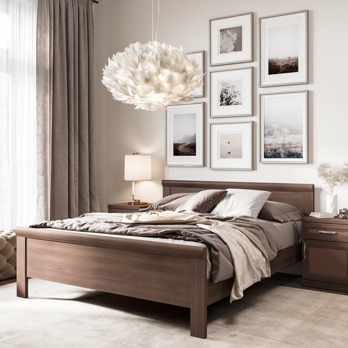 Кровать Магна 180х200 коричневого цвета - купить Кровати для спальни по цене 11910.0