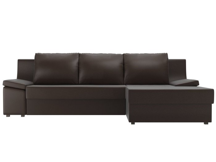 Угловой диван-кровать Челси темно-коричневого цвета (экокожа) - купить Угловые диваны по цене 47990.0