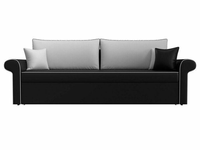 Прямой диван-кровать Милфорд бело-черного цвета (экокожа) - купить Прямые диваны по цене 42990.0