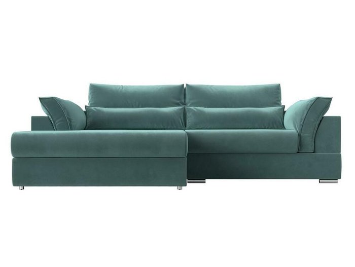 Угловой диван-кровать Пекин бирюзового цвета угол левый - купить Угловые диваны по цене 86999.0