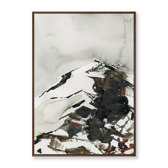 Репродукция картины на холсте Snow mountain peak, 2021г. - купить Картины по цене 21999.0