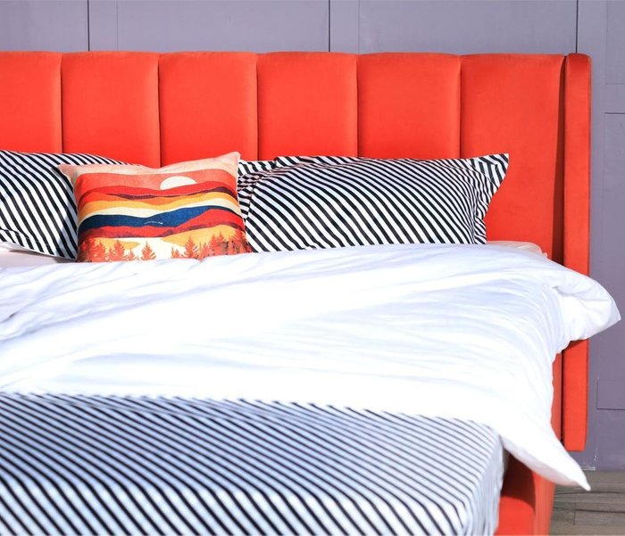 Кровать Betsi 160х200 с подъемным механизмом оранжевого цвета - лучшие Кровати для спальни в INMYROOM