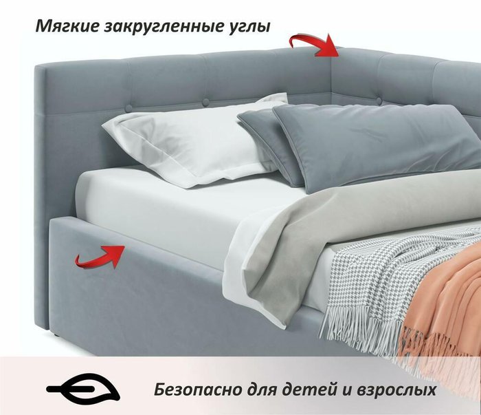 Кровать Bonna 90х200 серого цвета с матрасом - лучшие Кровати для спальни в INMYROOM