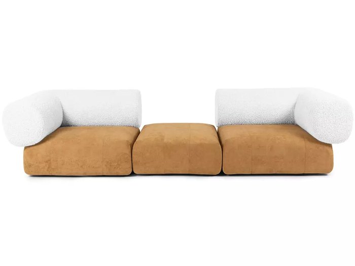 Модульный диван Trevi коричнево-белого цвета - купить Прямые диваны по цене 153430.0