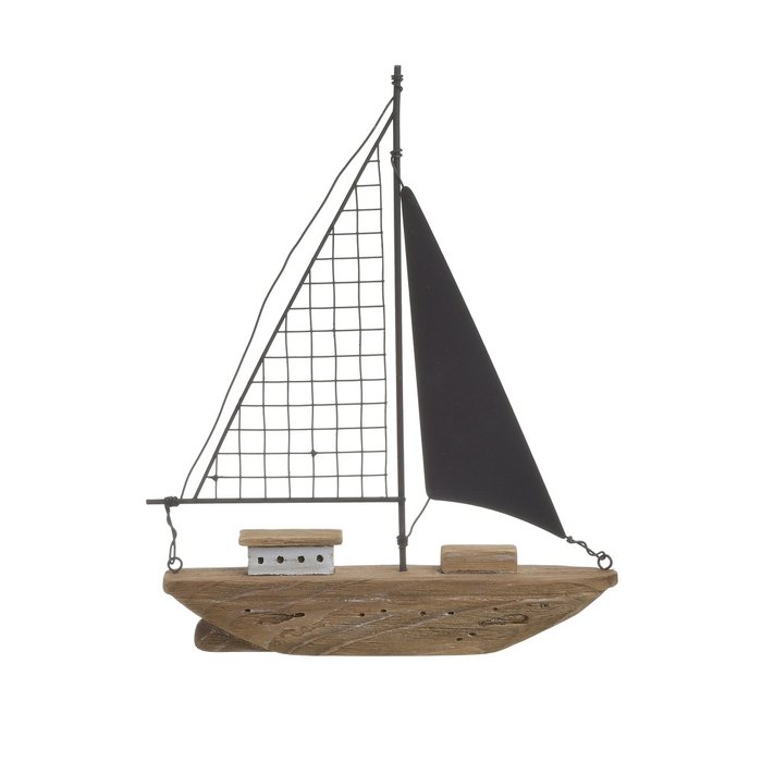 Декор настольный Лодка бежево-черного цвета - купить Фигуры и статуэтки по цене 3800.0