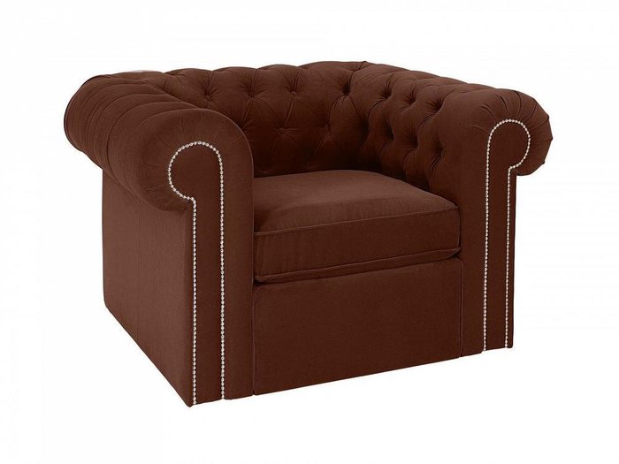 Кресло Chesterfield коричневого цвета - купить Интерьерные кресла по цене 54810.0