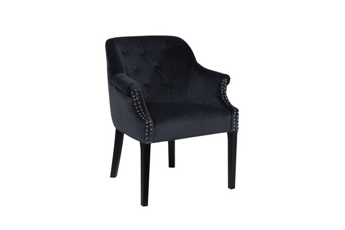 Кресло велюровое темно серого цвета из дерева - купить Интерьерные кресла по цене 33400.0