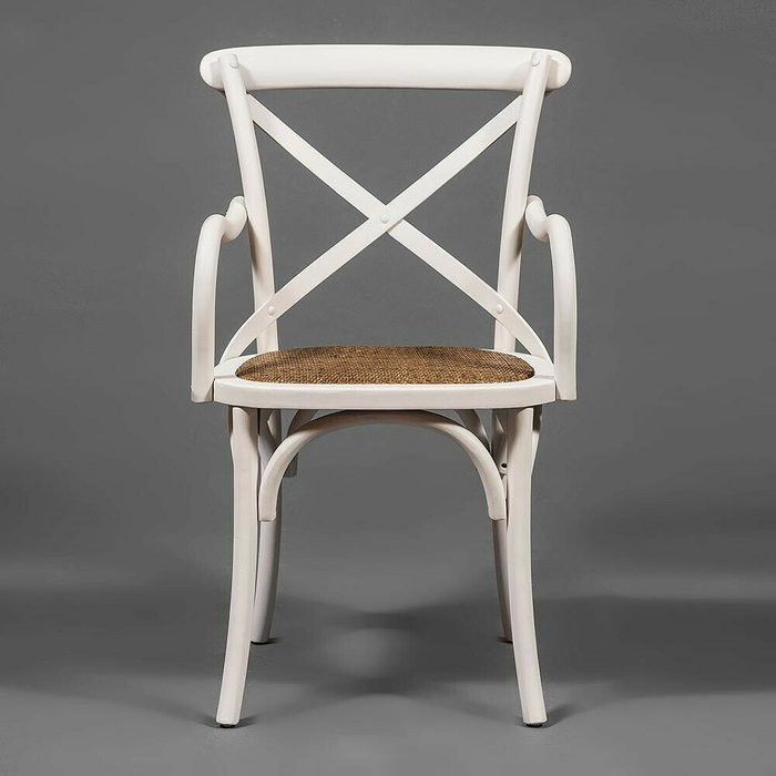 Стул с подлокотниками Cross белого цвета - купить Обеденные стулья по цене 12600.0