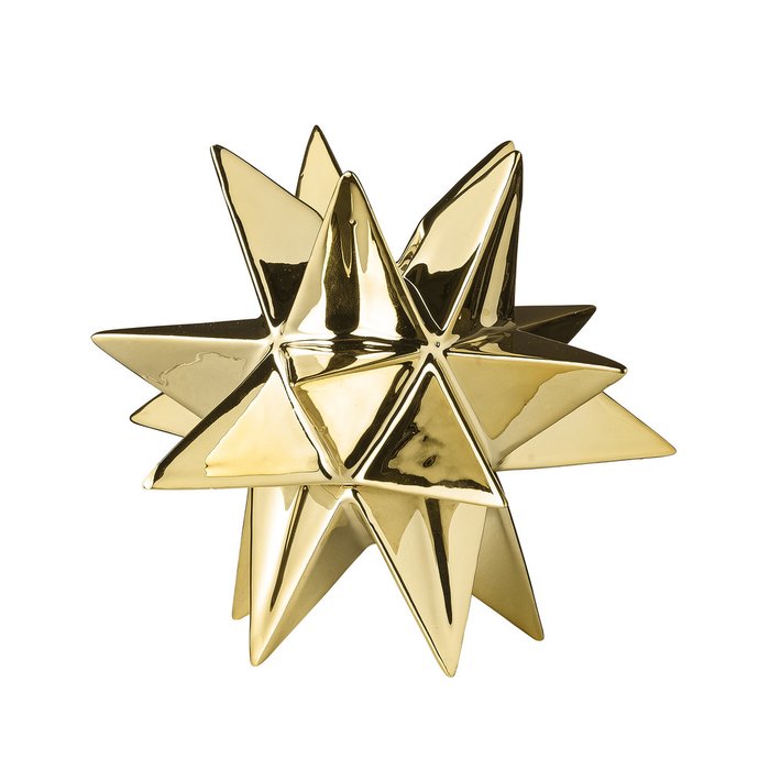 Декоративная звезда-подсвечник 3D золотого цвета