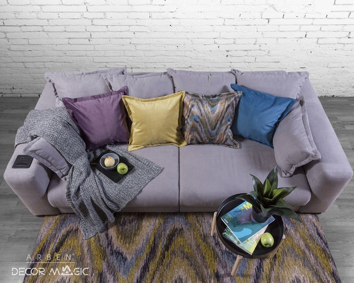 Комплект чехлов для подушек Alina Wave Mustard из полиэстера - лучшие Декоративные подушки в INMYROOM