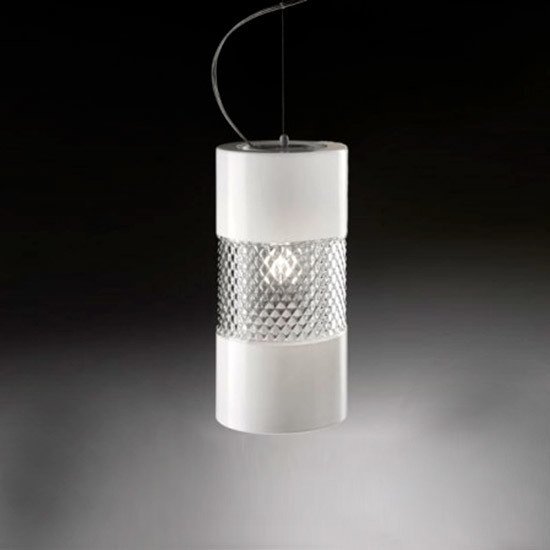 Подвесной светильник  Fabbian BECKYиз комбинации прозрачного и матово-белого стекла - лучшие Подвесные светильники в INMYROOM