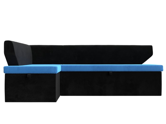 Угловой диван-кровать Омура черно-голубого цвета левый угол - купить Угловые диваны по цене 39999.0