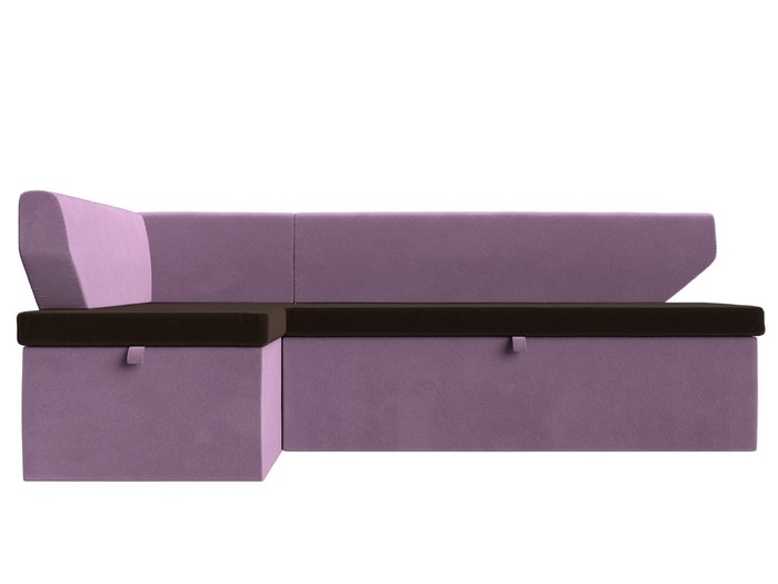 Угловой диван-кровать Омура сиренево-коричневого цвета левый угол - купить Угловые диваны по цене 37999.0