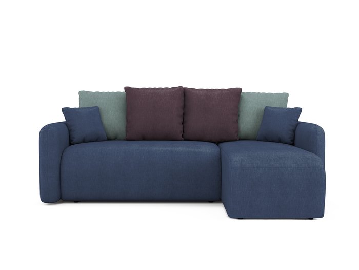 Угловой раскладной диван Arti правый синего цвета