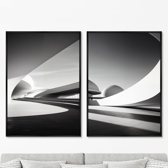 Набор из двух репродукций картин Architecture, curves of large arches, 2024г. - купить Картины по цене 49998.0