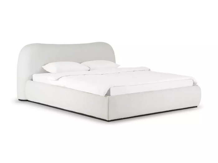 Кровать Patti 180х200 в обивке из букле белого цвета без подъемного механизма - купить Кровати для спальни по цене 108900.0