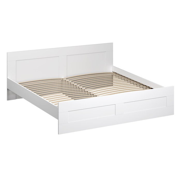 Кровать двухспальная с ортопедическим основанием Сириус 200х200 белого цвета