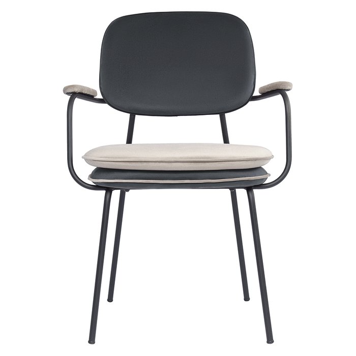 Стул с подлокотниками Pea темно-серого-бежевого цвета - купить Обеденные стулья по цене 14900.0