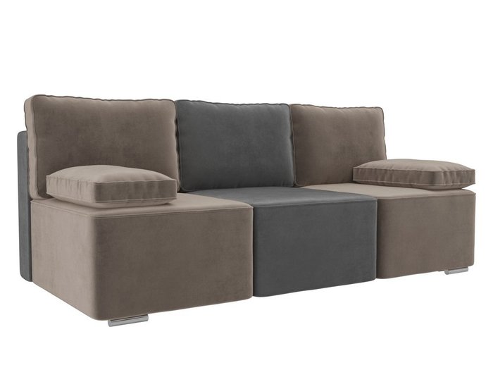 Прямой диван-кровать Радуга серо-коричневого цвета