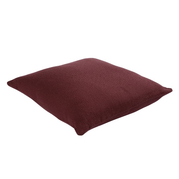 Подушка декоративная Essential из хлопка фактурного плетения бордового цвета  - купить Декоративные подушки по цене 1550.0