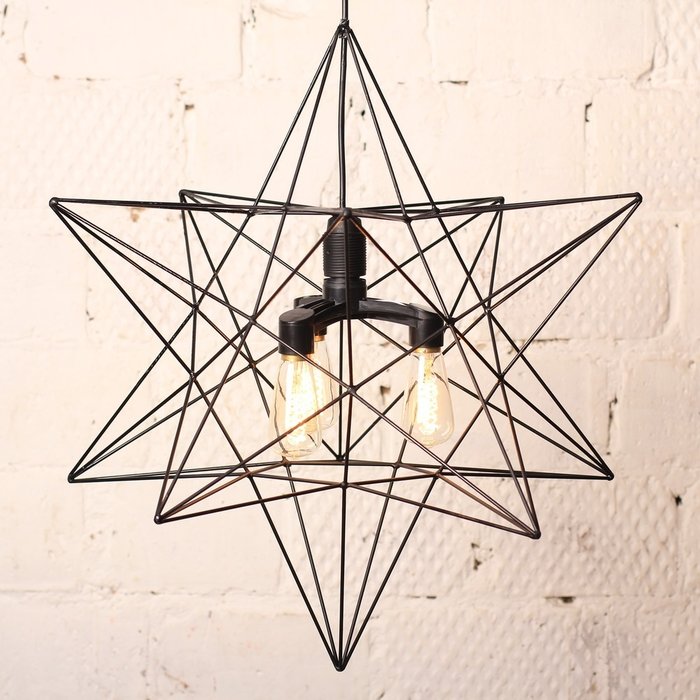 Лампа Звезда с тремя ретро-лампочками  - купить Подвесные люстры по цене 11385.0