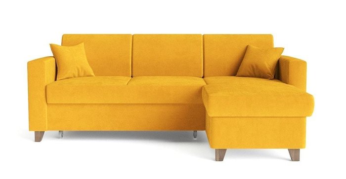 Угловой диван-кровать Эмилио желтого цвета
